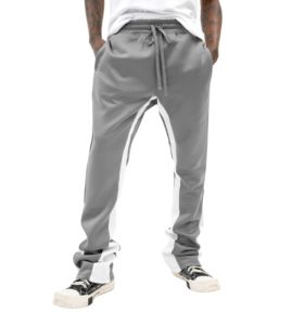 CLCustom Logo <b>Stack</b> Flare Sweatpants Men <b>Jogger</b> In and Outside Stripe Sweat Pants Trousers Baggy Style Elastic Men Clothes - Product Image 2