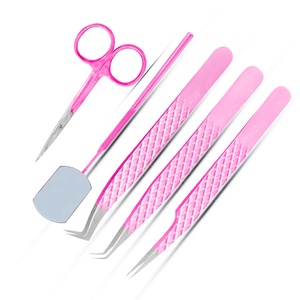 Pince à cils avec logo personnalisé en acier inoxydable avec pointe pointue Accessoires de marque privée pour extensions de cils Vente en gros - Product Image 2