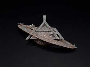 3D UFO <b>Pendant</b> Wholesale Triangle Cut Diamond VVS 14K 18K <b>Solid</b> <b>Gold</b> Heavy 925 Silver Spaceship Charm Hip Hop Jewelry Supplier - Product Image 3