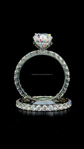 925 Silver <b>Moissanite</b> Jewelry <b>Ring</b> <b>Oval</b> Brilliant Cut 5ct 12x10mm <b>Moissanite</b> Diamond <b>Engagement</b> <b>Ring</b> And Band Sets - Product Image 5