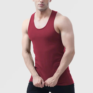Camiseta sin Mangas de Punto con Cuello Redondo, Color Rojo Sólido, Estilo Casual para Hombre, Harry Johnson Production - Product Image 5