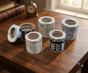Mini brûleur à bakhoor magnétique, porte-encens en nacre, diffuseur d'aromathérapie rond fait à la main pour la décoration de la maison - Product Image 3