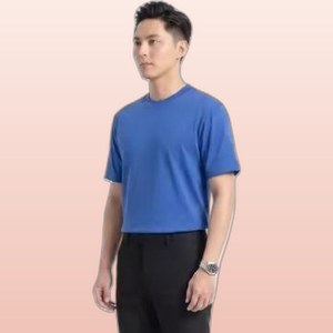Camiseta de Algodón Azul para Hombre ANIMA, Casual, Transpirable, de Manga Corta - Product Image 3