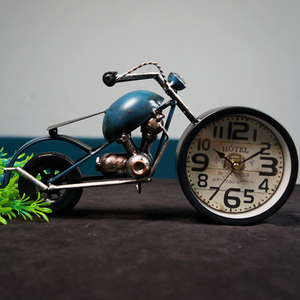 Color Motorcycle Toy Model Metal Craft with <b>Clock</b> - Product Image 2