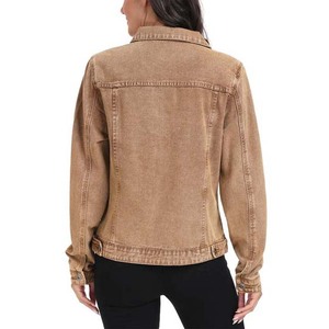 Fashion Women's <b>Denim</b> <b>Jacket</b> Autumn <b>Custom</b> Color Logo Embroidery Button Closure Pockets <b>Custom</b> Size OEM ODM Wholesale - Product Image 2