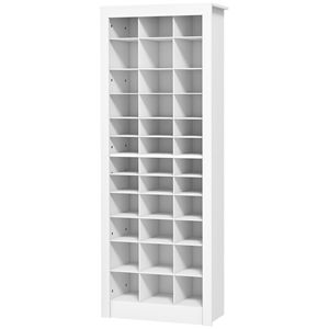 Scarpiera in truciolato bianco stile rustico con 3 ripiani e capacità di 36 paia - Product Image 1