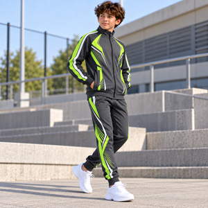 Conjunto Deportivo Juvenil Personalizado al por Mayor, Chaqueta y Pantalones de Entrenamiento, 100% Algodón Ligero, Fabricante - Product Image 4