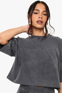 เสื้อครอปแขนสั้นคอกลมผ้าฝ้ายทรงหลวมสไตล์สตรีทแวร์ลำลองสำหรับฤดูร้อน เหมาะสำหรับใส่ทุกวัน - Product Image 6