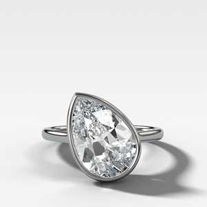 Bagues de fiançailles solitaires IGI 5 carats en diamant de laboratoire taille poire, or massif 10k 14k 18k, sertissage clos East West, bijoux fins en gros - Product Image 3