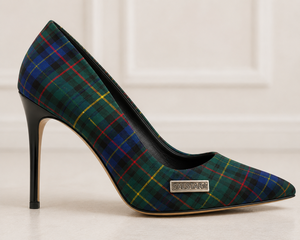 Vente en gros de chaussures à talons aiguilles pour femmes, spéciales mariage, personnalisées, à motif écossais, à bout pointu, avec logo de marque personnalisé - Product Image 2