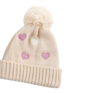 Nouveau hiver chaud tricoté bébé chapeau pour filles garçons personnalisé concepteur Beanie Pom Pom chapeaux casquettes Bonnets avec joli logo mignon Patch - Product Image 4
