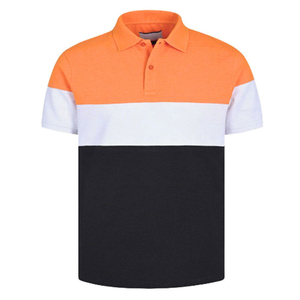 Chemise en coton rayé pour homme, tricotée, manches courtes, coupe décontractée, logo sur le devant, bleu, blanc, noir - Product Image 2
