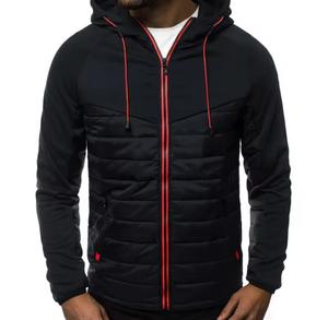 Chaqueta Acolchada con Capucha para Hombre, Color Sólido, Cierre de Cremallera, Resistente al Viento, Informal, para Invierno, Corte Regular - Product Image 3