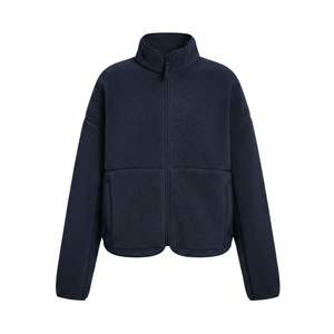 Chaqueta Sherpa Azul Extra Grande con Cierre para Mujer, Sudadera de Cuello Alto para Invierno, Diseño de Logotipo Personalizado, para Exteriores - Product Image 4