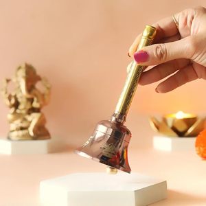 ระฆังบูชาพระพุทธศาสนาทำจากทองเหลือง ตกแต่งแบบจีนโบราณ พร้อมดอกบัว - Product Image 2