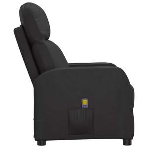 Grand fauteuil de massage noir en similicuir avec structure en fer et contreplaqué - Fauteuil inclinable haut de gamme - Product Image 4