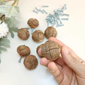 Rattan <b>door</b> <b>knobs</b> functional <b>decorative</b> cupboard <b>knob</b> furniture handles cabinet dresser handle - Product Image 3