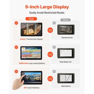 Système de navigation GPS avec écran tactile de 9 pouces, 16 Go de stockage, mises à jour cartographiques à vie, guidage vocal, résolution HD - Product Image 4