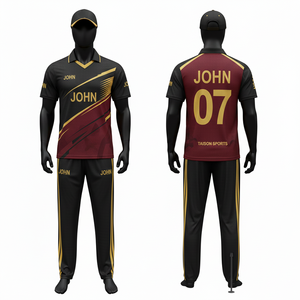 Mens <b>Cricket</b> Uniform 180 GSM Polyester Interlock Breathable <b>White</b> Navy Orange Panel <b>Design</b> Sublimation Custom Logo Team <b>Kit</b> - Product Image 5