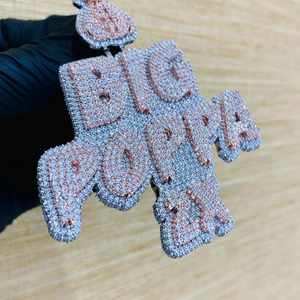 Colgante de Letra Inicial con Corona de Moissanita de 4 Quilates, Diseño Clásico, Chapado en Oro Rosa de 14K sobre Plata de Ley, Joyería de Eslabones - Product Image 2