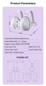 Masajeador de senos eléctrico transfronterizo, instrumento de ventosas de raspado de presión negativa para salón de belleza, sujetador de masaje de pecho, Belleza - Product Image 4