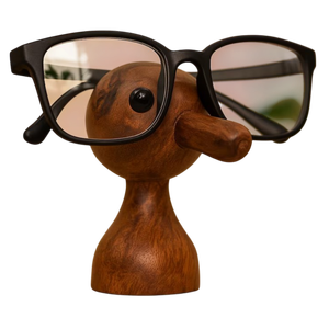 Handmade Natural Wood Color Wooden Animal Shape Eyeglasses Holder Figurine Carved Wood Decorative Glasses Stand Home Office <b>Desk</b> - Product Image 1