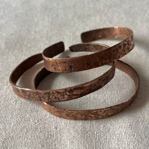 New Handmade Copper Spiral Bangle Bracelet Rustic <b>Wire</b> Wrapped Jewelry Irregular Shape Metal Design - Product Image 6