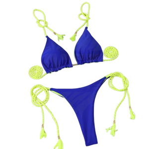 Ensemble bikini 2 pièces respirant et écologique en Spandex/Polyester pour femme, avec logo personnalisé sur le devant, idéal pour le yoga et le sport (soutien-gorge de sport et sous-vêtements de fitness) - Product Image 2