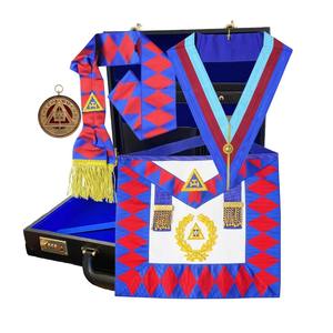 Service OEM : Ensemble de regalia maçonniques de Grand Rang (étole et tablier) avec mallette rigide pour tablier en peau d'agneau brodé à la machine - Product Image 4