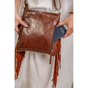 Innovador bolso de mano de cuero marrón vintage, nuevo bolso cruzado acolchado azteca occidental con estilo de vestido de una sola manija - Product Image 4