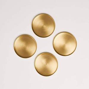Modern Luxury <b>Round</b> Solid Brass Coaster Set 300 mm Eco-Friendly Non-Slip <b>Mats</b> & Pads - Product Image 3
