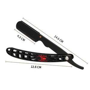 Navaja de barbero recta Cut Throat Shavette con mango de araña, de acero inoxidable y aleación de zinc, de una sola hoja, de Dentavex Corporation - Product Image 3