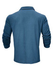 2026 Designer Print Full Sleeves Polo <b>Shirts</b> Organic Cotton <b>Men's</b> Long Sleeve Polo <b>Shirts</b> Formal Blue Cotton Knitted for Sale - Product Image 3