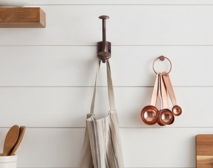 Artisanal Rustic Metal Wall Mounted Double <b>Hook</b> Handmade Copper Finish <b>Coat</b> Rack For Storage Organization Home <b>Decoration</b> - Product Image 5