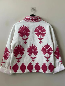 Chaqueta Bomber Suzani al por Mayor, Chaqueta Bohemia de Algodón, Corte Regular, Unisex, Transpirable, para Otoño e Invierno - Product Image 2