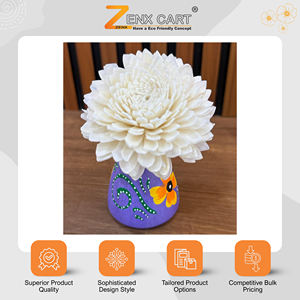 Flores Artificiales de Madera Sola Hechas a Mano en India, de Primera Calidad, Ecológicas, Loto Blanco, Decoración para el Hogar, Halloween, Navidad - Product Image 2