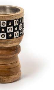 Quemador de Incienso Redondo de Madera Hecho a Mano con Recipiente de Metal, Porta Incienso para el Hogar, Decoración de Mesa, Calidad de Exportación - Product Image 3