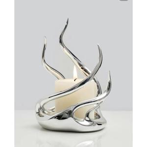 Stylish Metal Candle Holder With Silver Polished Finished Elegant Tabletop Decor For <b>Wedding</b> Parties And Home Decoration - Product Image 2