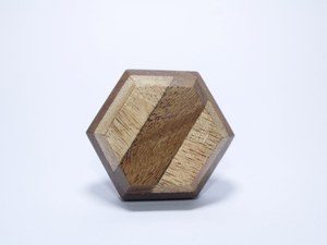 Modern Hexagon Wooden Drawer <b>Knob</b> Gold Inlay Cabinet <b>Handle</b> Decorative <b>Furniture</b> Pull <b>Knob</b> for Wardrobe Dresser Kitchen Door - Product Image 2