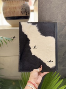 New Hair On Hide Cowhide Leather Business Planner Portfolio High Quality File <b>Folder</b> Document <b>Folder</b> Binder With <b>Card</b> Holder - Product Image 5