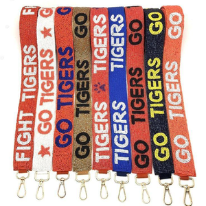 Handcrafted GO TIGERS Multi Beaded Bag Strap Belt Unique Team <b>Spirit</b> Accessory Shoulder & Crossbody Bags Perfect for Game Day - Product Image 1