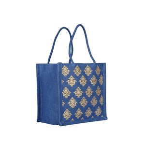 Large Organic Calico <b>Jute</b> Recycled <b>Fabric</b> Grocery Shopping Tote Bags for Women Custom Logo Printed Long Plain Design for Beach - Product Image 1