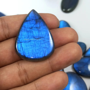 Cabochons de labradorite bleue naturelle de qualité supérieure, pierres précieuses en vrac de 20-35 mm de formes variées, prix de gros pour la fabrication de bijoux en argent - Product Image 1