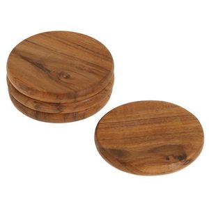 Handmade Wooden <b>Drink</b> Coasters Set Natural Mango Wood Table Coasters for Home Kitchen Bar - Product Image 6