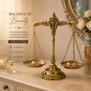Présentoir décoratif en laiton pour bijoux, organisateur haut de gamme pour colliers, boucles d'oreilles, bagues, bracelets et accessoires - Product Image 3