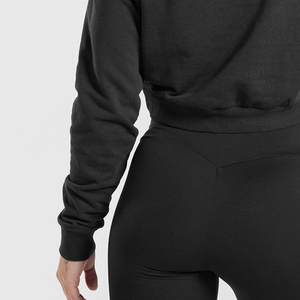 Sudadera Corta con Capucha para Mujer, Informal, para Otoño y Primavera, Lisa, Teñida, para Yoga y Gimnasio, Ligera, con Logotipo Personalizado - Product Image 4