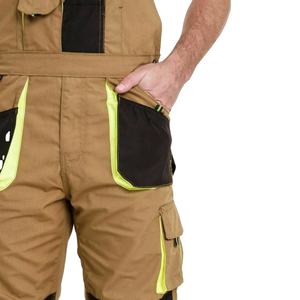 Peto de trabajo para hombre, pantalones de trabajo, babero y tirantes, pantalones con múltiples bolsillos, mono protector, uniformes de seguridad, poliéster - Product Image 3