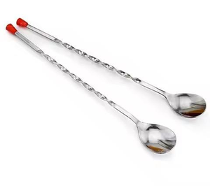 Agitador de Cócteles con Mango Trenzado Dorado, Mezclador de Bebidas de Acero Inoxidable Reutilizable de Lujo, Cuchara de Bar de Metal de Grado Alimenticio, Juego de Regalo Personalizado - Product Image 4