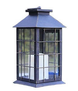 Vintage Style Outdoor Round Solar Wind <b>Lamp</b> Iron Garden Decor with Flameless Candle Holder Windproof Home Ware - Product Image 1