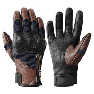 Guantes de Motocicleta de Cuero, Compatibles con Pantalla Táctil, Protección UV, Guantes de Motocicleta de Dedo Completo - Product Image 1